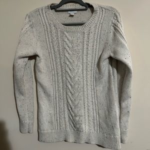 Larger speckled cable knit sweater